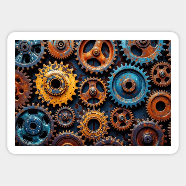 A Variety of Coloful Sprockets - Still Life Sticker by jecphotography